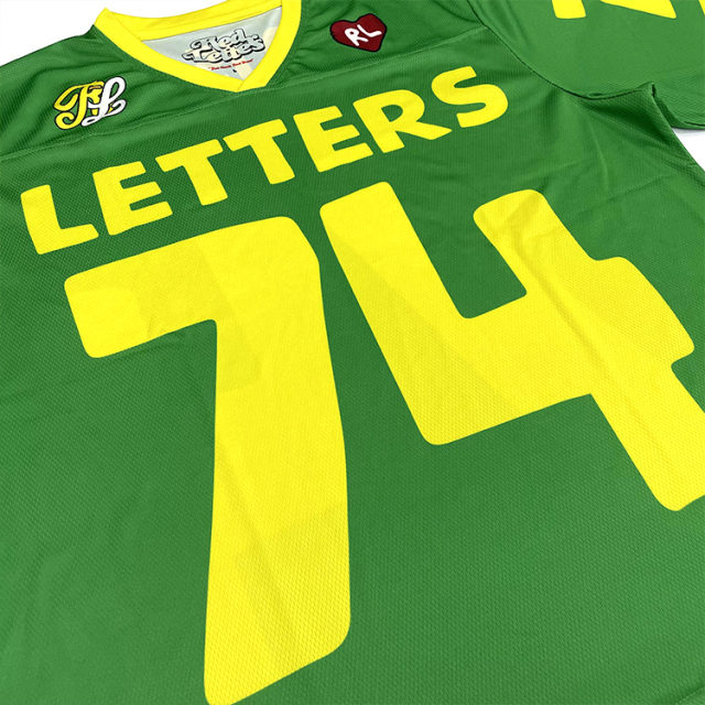 Custom Green Design Sublimation Mesh Boxy Fans American Football Shirts
