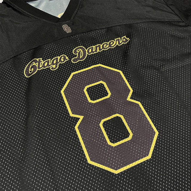 Custom Classic Black Mesh Sublimation American Football Shirts