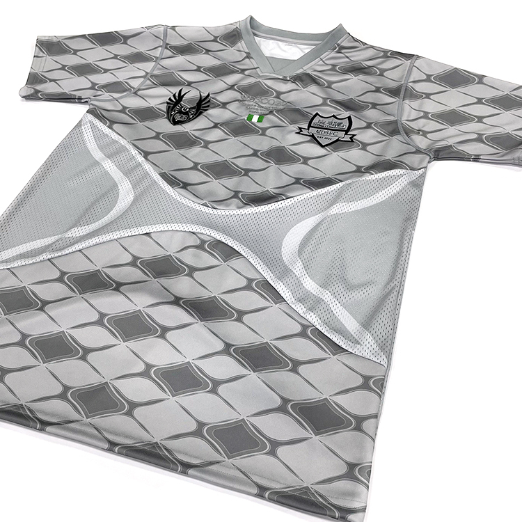 Custom Heat Pressed Sublimation Design Patchwork Black Soccer Shirts