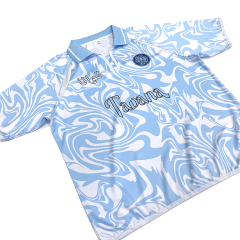 Street Style Blue Sublimation Embroidery Football Jersey
