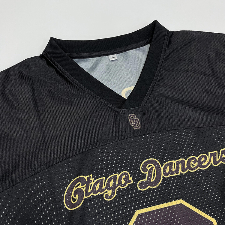 Custom Classic Black Mesh Sublimation American Football Shirts