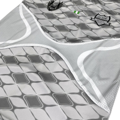 Custom Heat Pressed Sublimation Design Patchwork Black Soccer Shirts