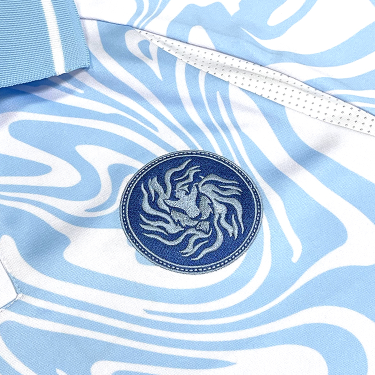 Street Style Blue Sublimation Embroidery Football Jersey