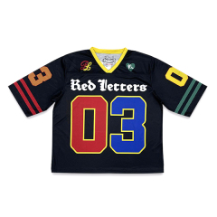 Black Mesh Fashion Fans Boxy Fit American Football Jersey
