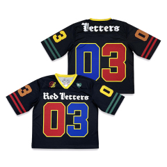 Black Mesh Fashion Fans Boxy Fit American Football Jersey