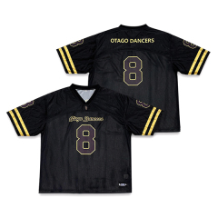 Custom Classic Black Mesh Sublimation American Football Shirts