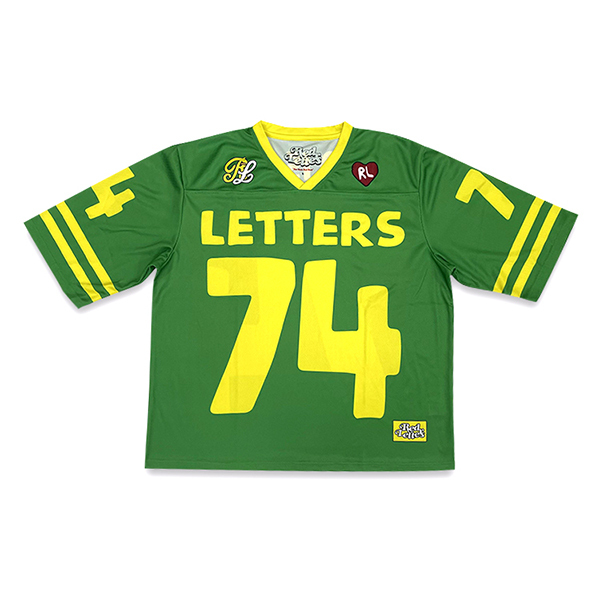Custom Green Design Sublimation Mesh Boxy Fans American Football Shirts