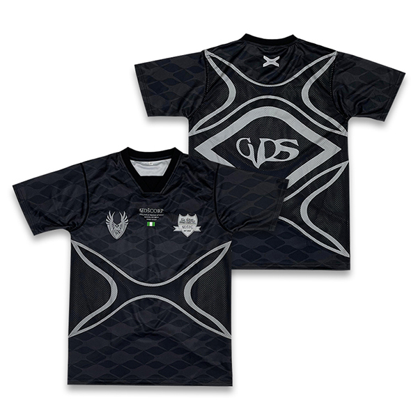 Custom Heat Pressed Sublimation Design Patchwork Black Soccer Shirts
