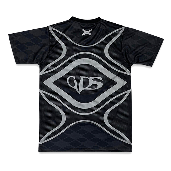 Custom Heat Pressed Sublimation Design Patchwork Black Soccer Shirts