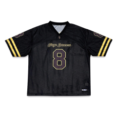 Custom Classic Black Mesh Sublimation American Football Shirts