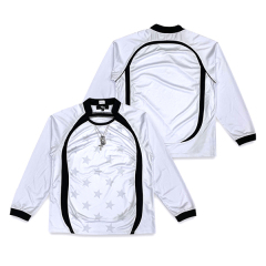 Custom White Retro Long Sleeve Soccer Shirts