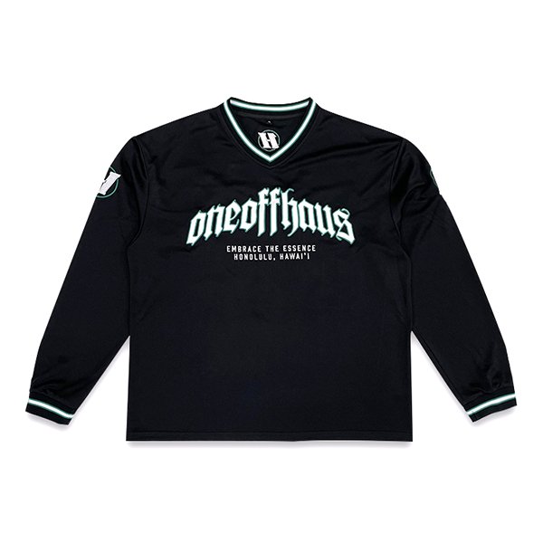 Custom StreetWear Embroidery Logo Patchwork Long Sleeves Football Jersey