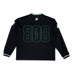 Custom StreetWear Embroidery Logo Patchwork Long Sleeves Football Jersey