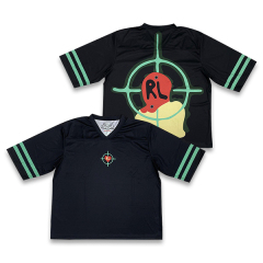 Custom Sublimation Black Mesh Streetwear American Fans Football Shirts