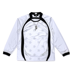 Custom White Retro Long Sleeve Soccer Shirts