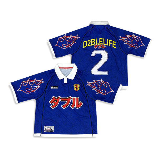Sublimation Soccer Shirts Rib Polo Design Blue Football Jersey
