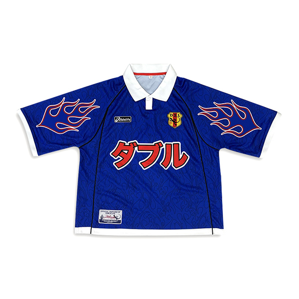 Sublimation Soccer Shirts Rib Polo Design Blue Football Jersey