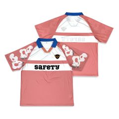 Fashion Streetwear Pink Printing Design Breathable Fabric Football Shirts