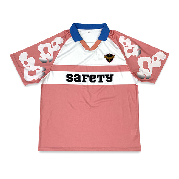 Fashion Streetwear Pink Printing Design Breathable Fabric Football Shirts