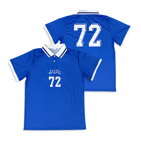 Sublimation Soccer Shirts Rib Polo Design Blue Football Jersey