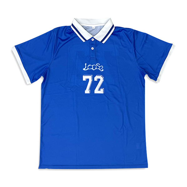 Sublimation Soccer Shirts Rib Polo Design Blue Football Jersey