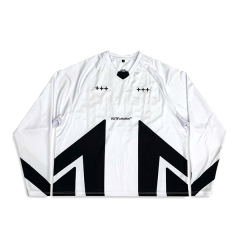 Black Withe Sublimation Embroidery Long Sleeves Football Jersey