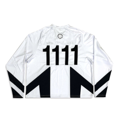 Black Withe Sublimation Embroidery Long Sleeves Football Jersey