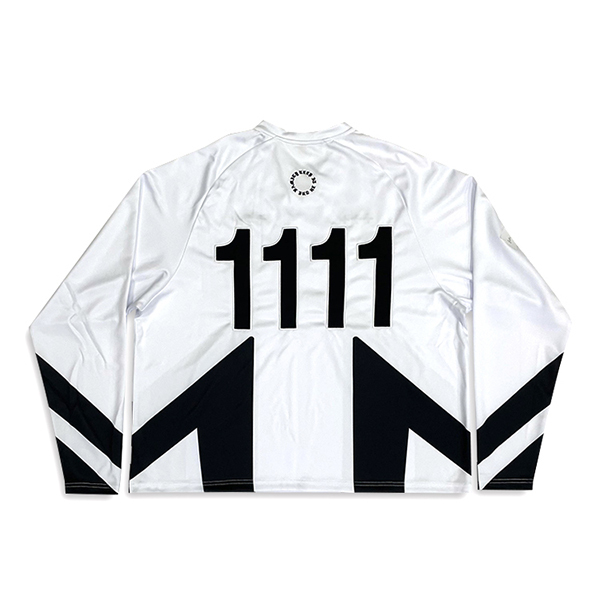 Black Withe Sublimation Embroidery Long Sleeves Football Jersey