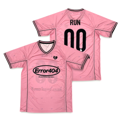 Custom Sublimation Embroidery Logo Pink Street Football Wear