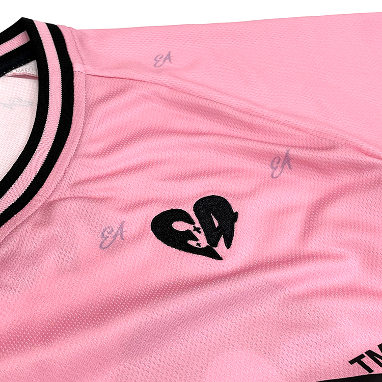Custom Sublimation Embroidery Logo Pink Street Football Wear