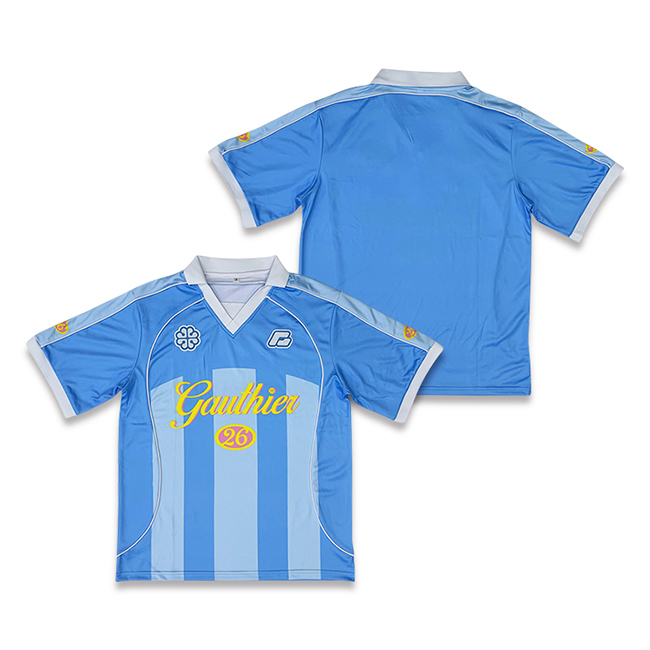 Blue Embroidery Sublimation Retro Design Football Shirts