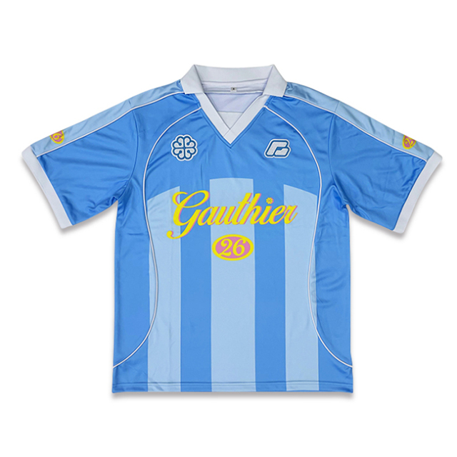 Blue Embroidery Sublimation Retro Design Football Shirts