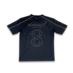 Custom Sublimation Design Embroidery Black Soccer Shirts
