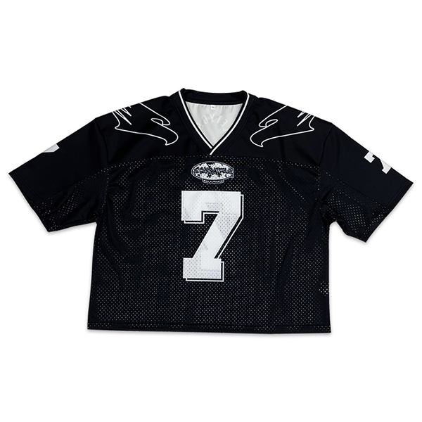 Sublimation Boxy Black White Design Mesh Football Jersey