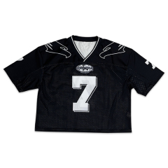 Sublimation Boxy Black White Design Mesh Football Jersey