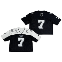 Sublimation Boxy Black White Design Mesh Football Jersey