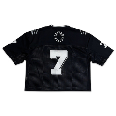 Sublimation Boxy Black White Design Mesh Football Jersey