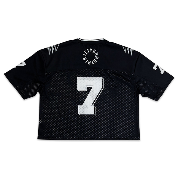 Sublimation Boxy Black White Design Mesh Football Jersey