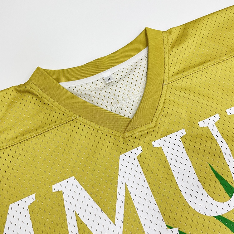 Sublimation Puff Logo Design Mesh Oversized Fans American Football Shirts