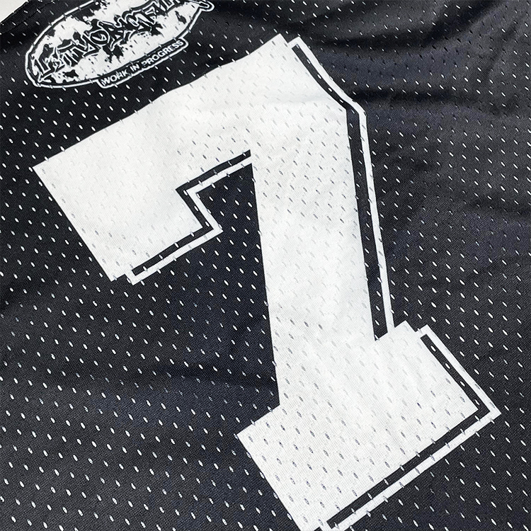 Sublimation Boxy Black White Design Mesh Football Jersey