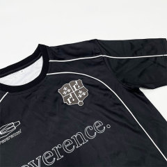 Custom Sublimation Design Embroidery Black Soccer Shirts