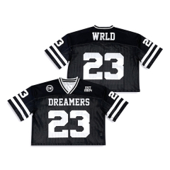 Classic Design Black Boxy Fit Mesh Fans American Football Jersey