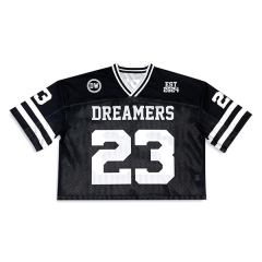 Classic Design Black Boxy Fit Mesh Fans American Football Jersey