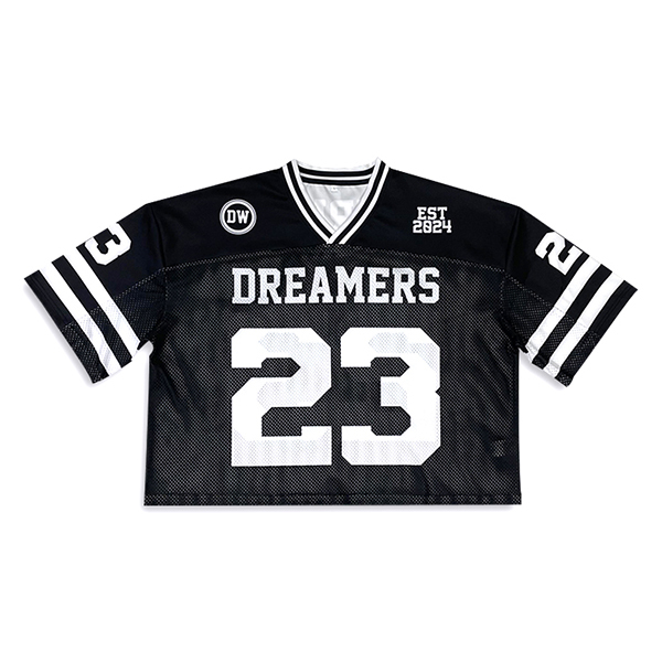 Classic Design Black Boxy Fit Mesh Fans American Football Jersey