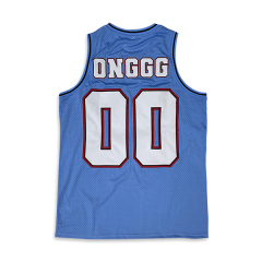 Custom Embroidery Blue Design Basketball Jersey