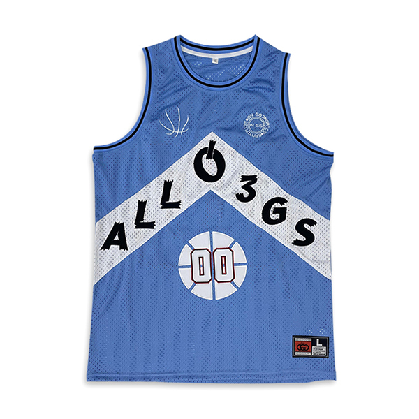 Custom Embroidery Blue Design Basketball Jersey