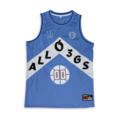 Custom Embroidery Blue Design Basketball Jersey