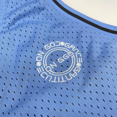 Custom Embroidery Blue Design Basketball Jersey