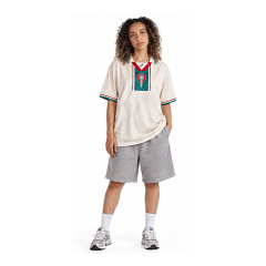 Unisex Retro Collared Soccer Jersey Lightweight Smooth Fabric Color Block Spliced Short Sleeve Streetwear Top Jerseys