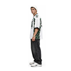 Hip Hop Camo Panel Number 54 Print Football Jersey, Men Breathable Mesh Short Sleeve Tee Jersey